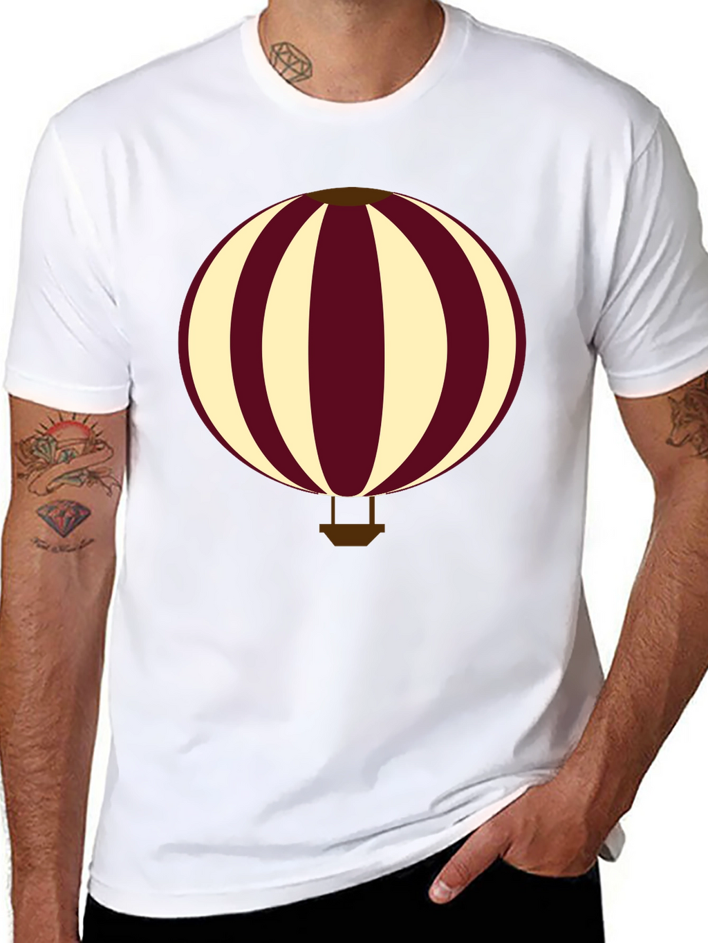 Hot Air Balloon Graphic Tee - Casual Comfort
