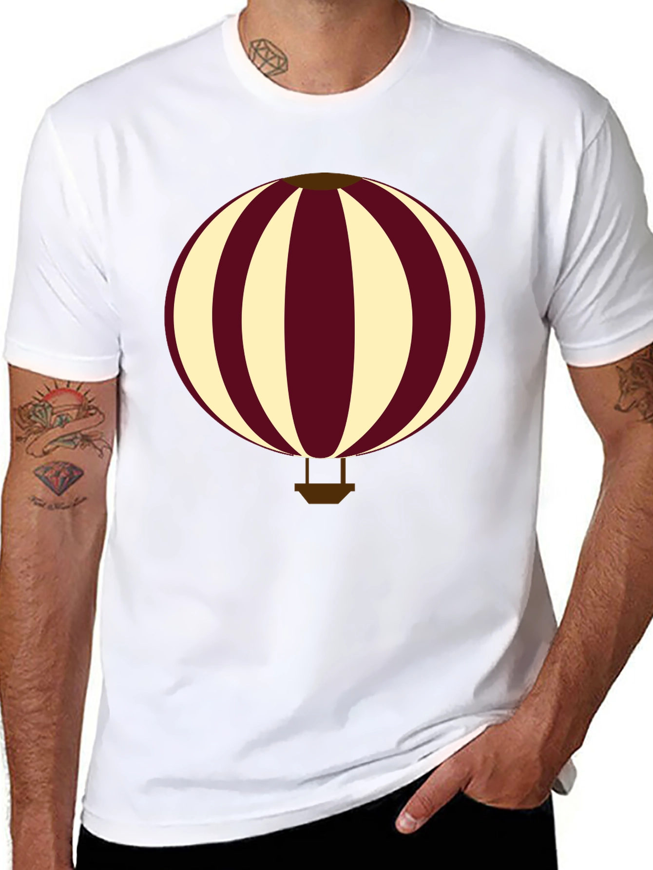 Hot Air Balloon Graphic Tee - Casual Comfort