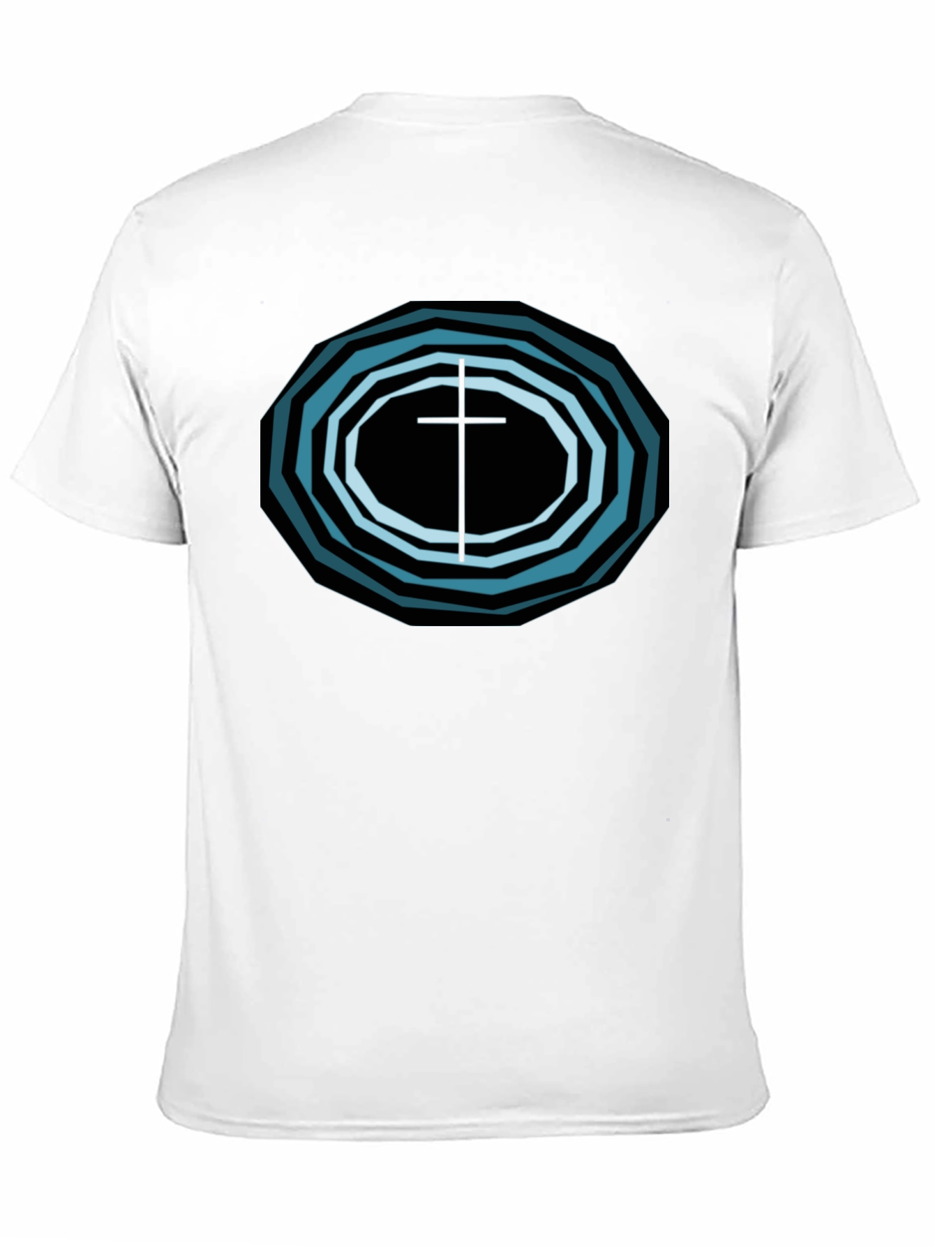 Geometric Cross Graphic Tee - Black