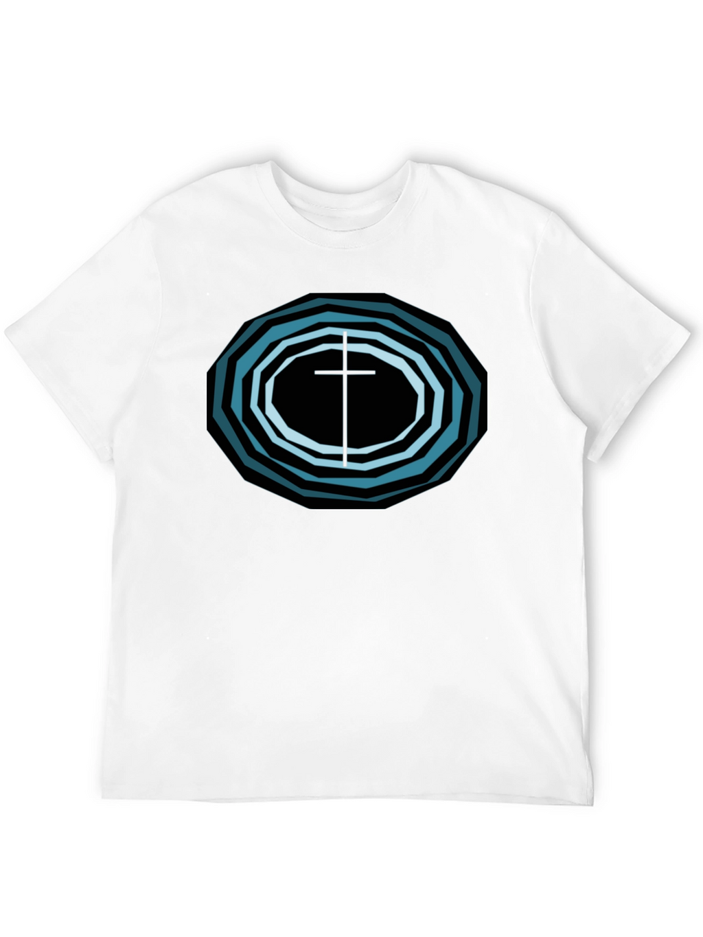 Geometric Cross Graphic Tee - Black