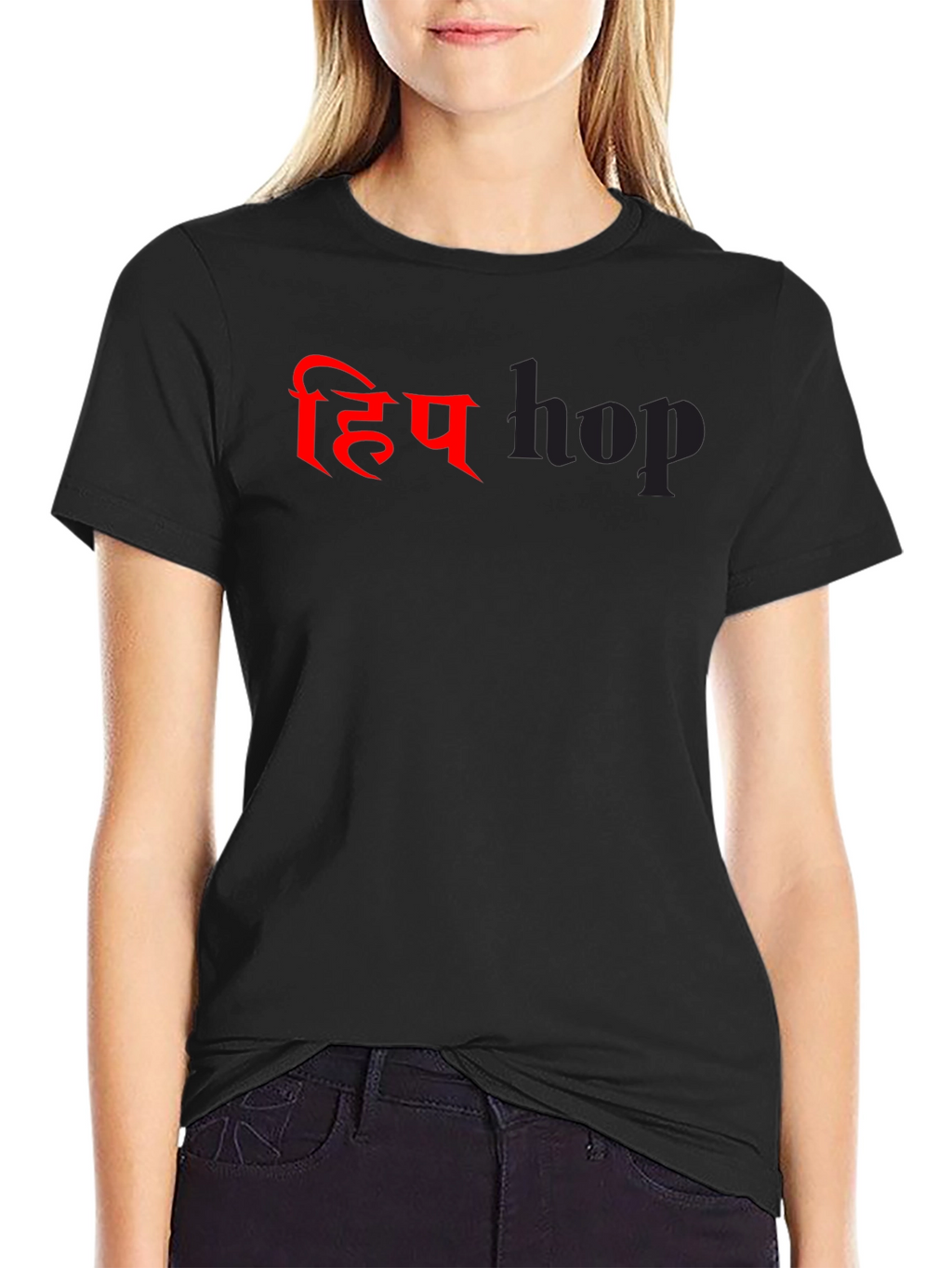 Hip Hop Graphic Tee - Black Cotton T-Shirt