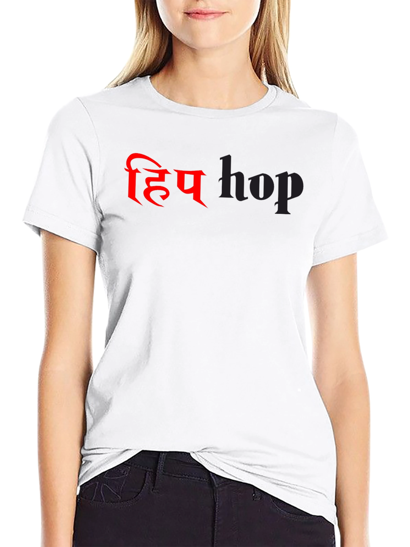 Hip Hop Graphic Tee - Black Cotton T-Shirt