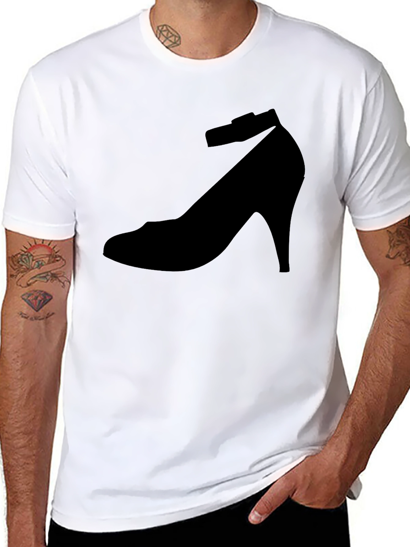 Black Shoe Print T-Shirt