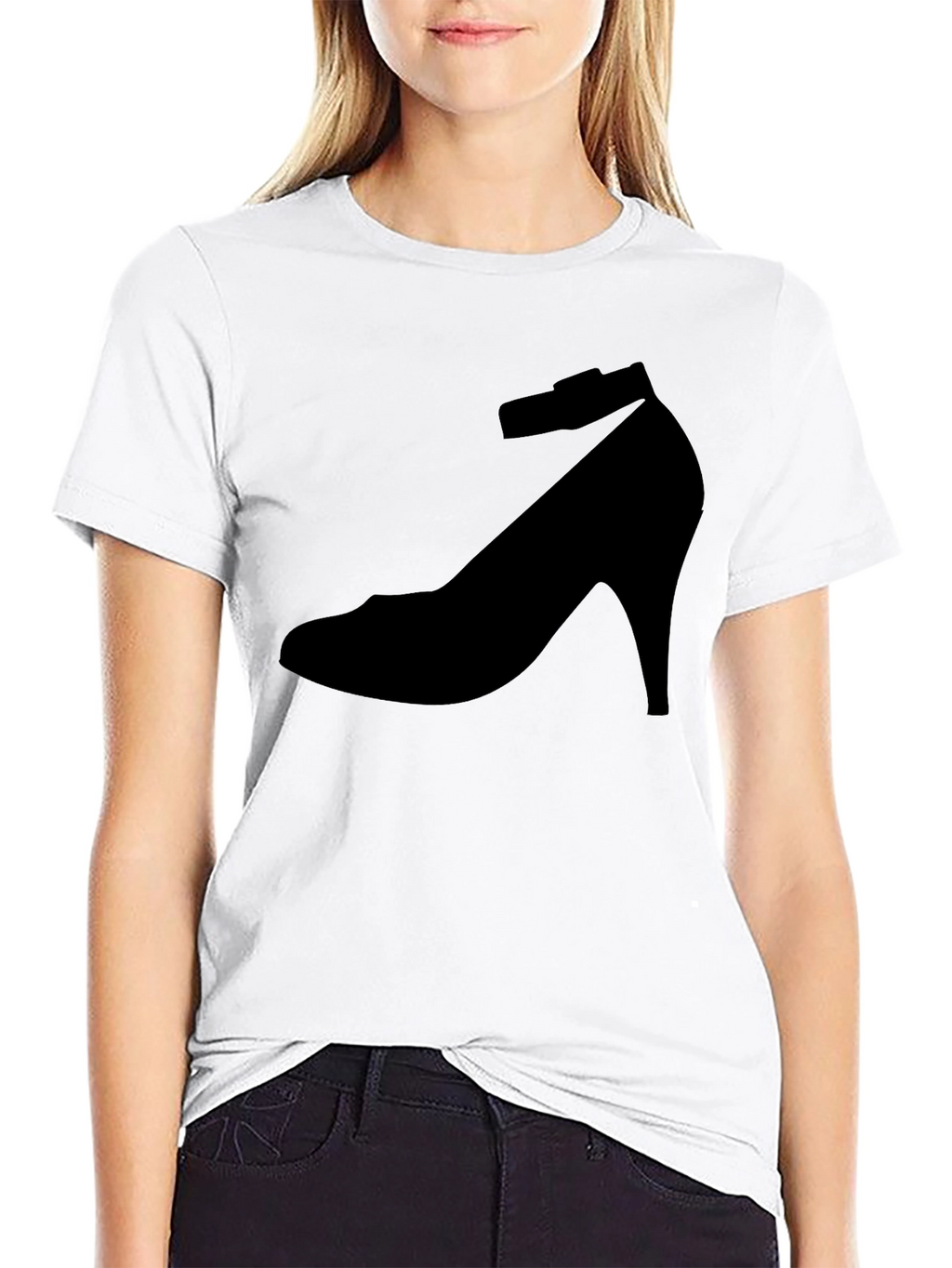 Black Shoe Print T-Shirt