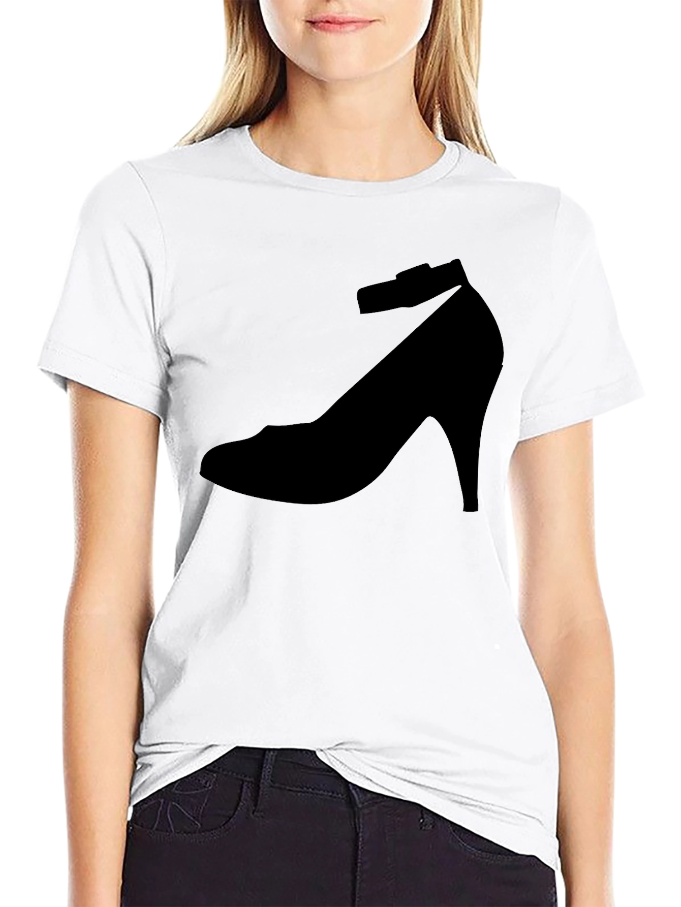 Black Shoe Print T-Shirt