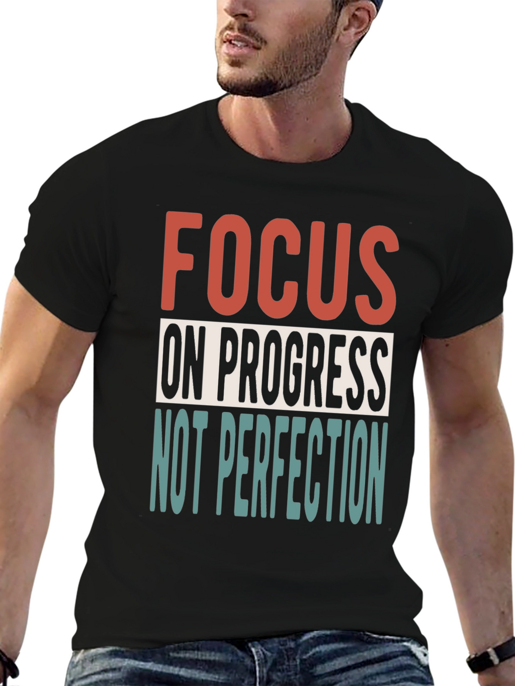 Focus on Progress Graphic Tee - Motivational Shirt