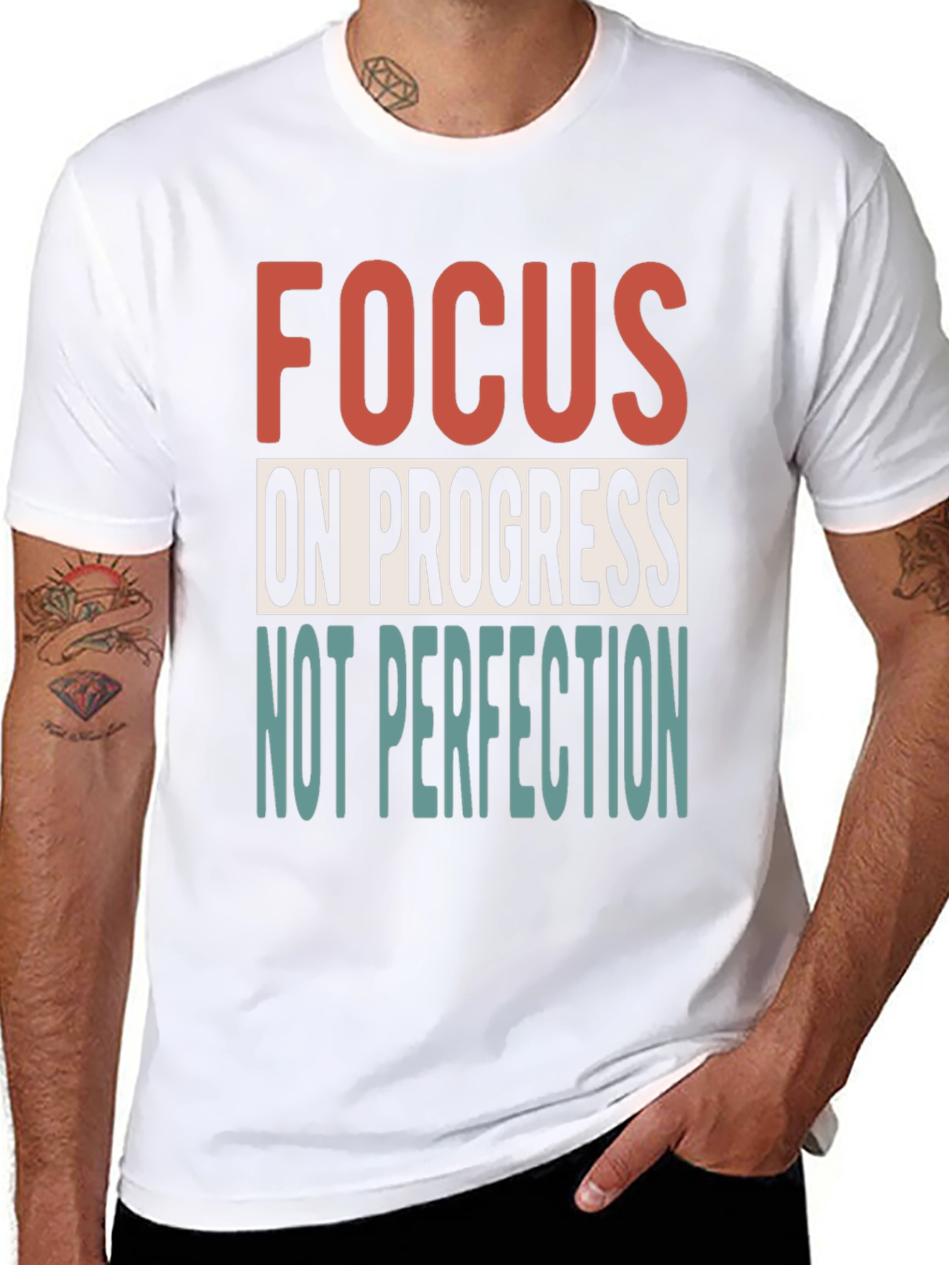 Focus on Progress Graphic Tee - Motivational Shirt