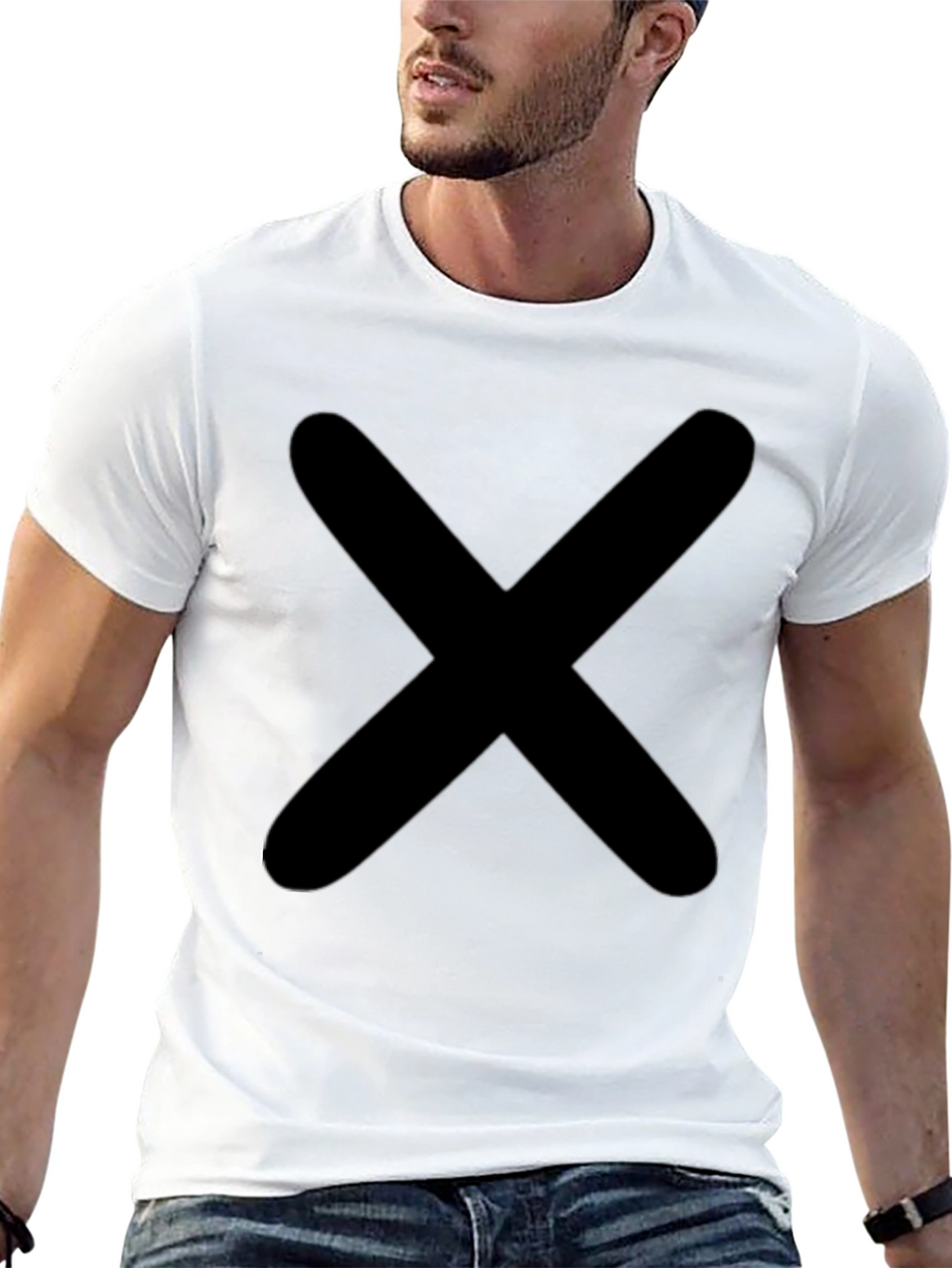 Bold X Graphic Tee - Classic Black Cotton