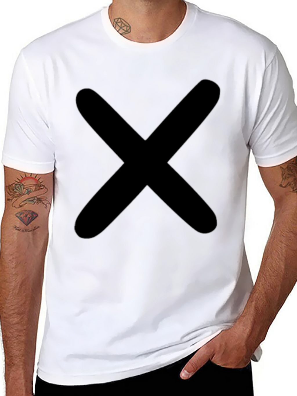 Bold X Graphic Tee - Classic Black Cotton
