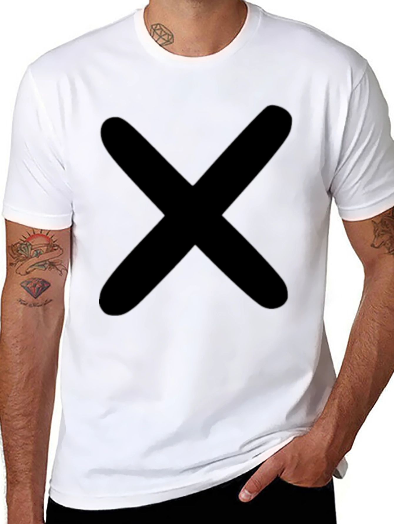 Bold X Graphic Tee - Classic Black Cotton