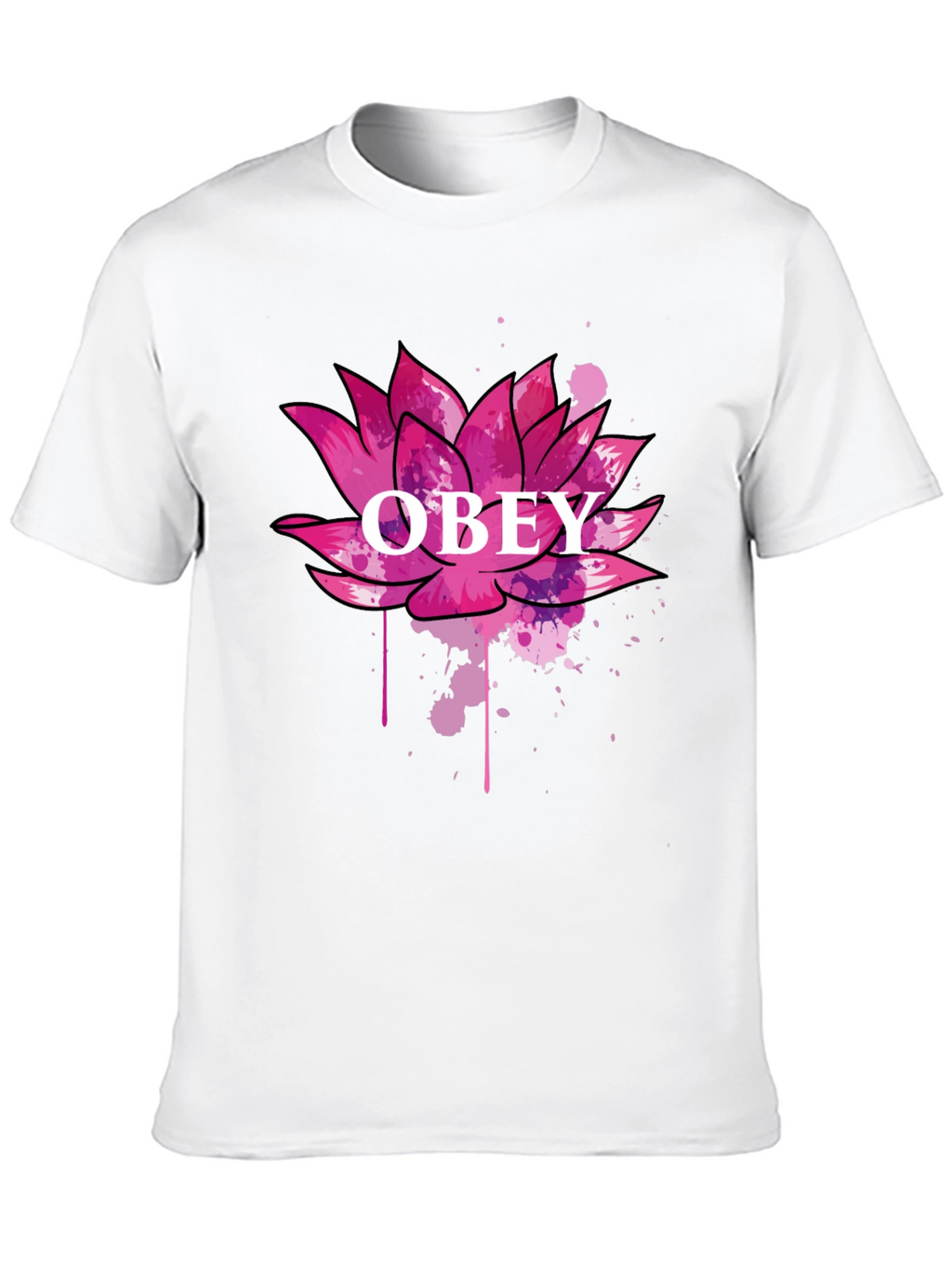 Obey Lotus Flower Graphic Black T-Shirt