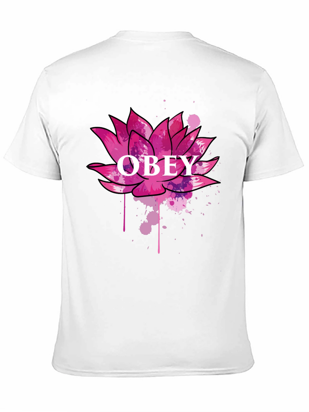 Obey Lotus Flower Graphic Black T-Shirt