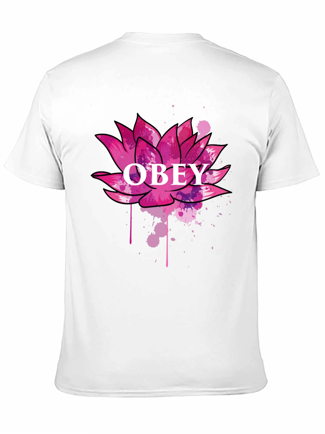 Obey Lotus Flower Graphic Black T-Shirt