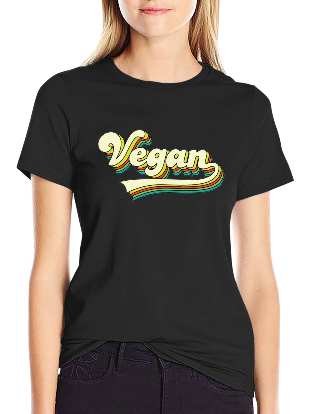 Retro Vegan T-Shirt - Black Tee