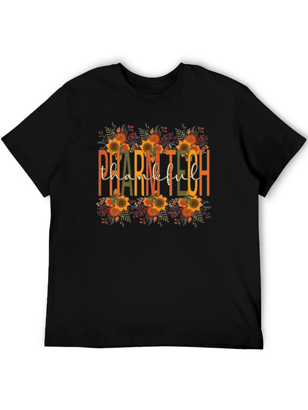 Pharm Tech Thankful T-Shirt Fall Floral Print