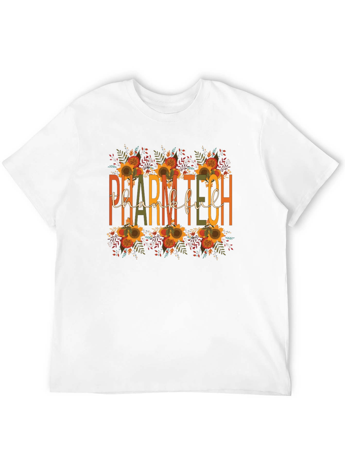 Pharm Tech Thankful T-Shirt Fall Floral Print