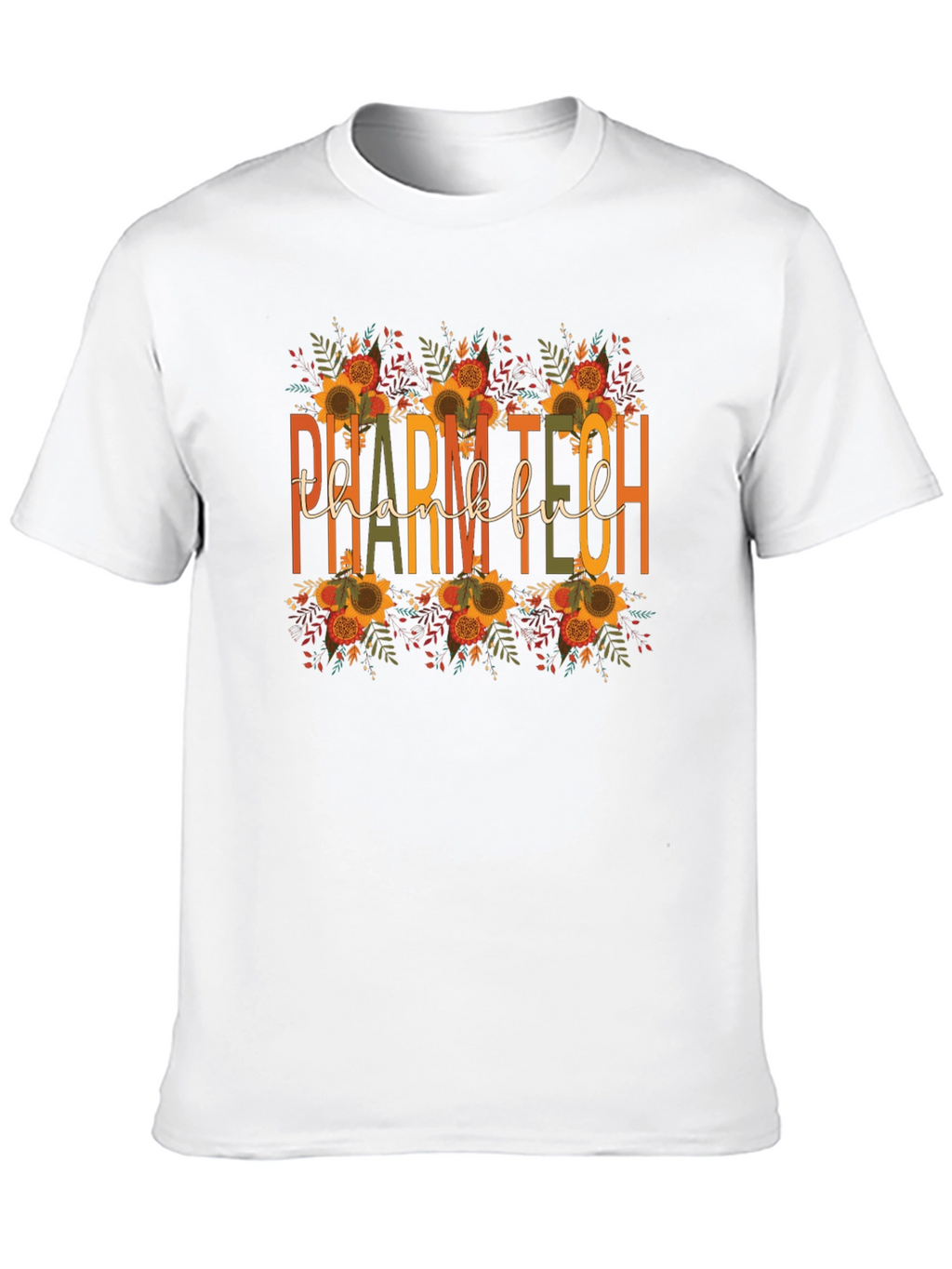 Pharm Tech Thankful T-Shirt Fall Floral Print