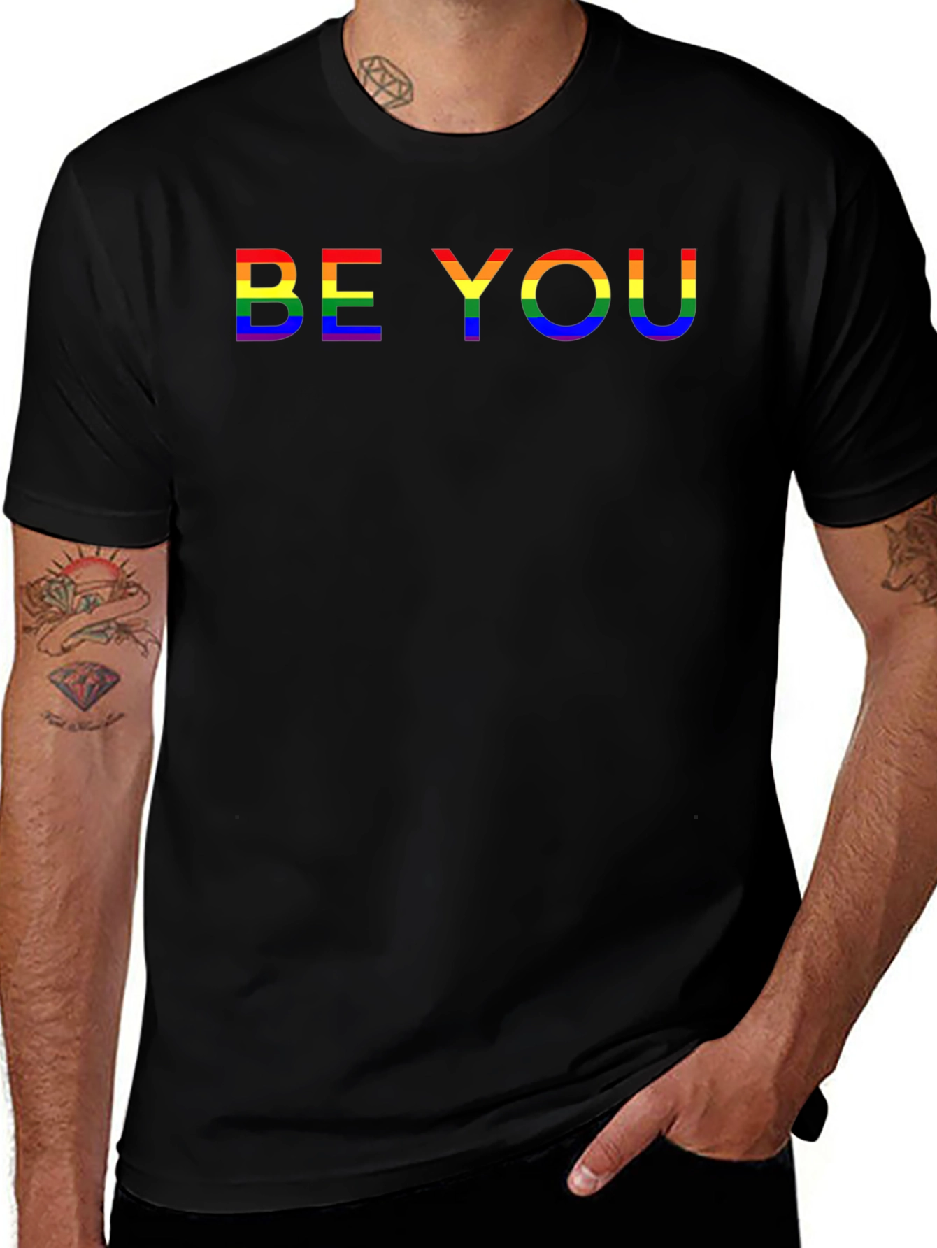 Be You Rainbow Pride T-Shirt - Black LGBTQ Tee