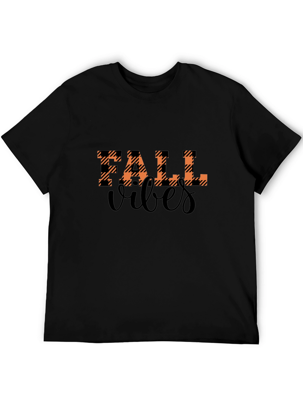 Fall Vibes Plaid Graphic Tee - Autumn Style