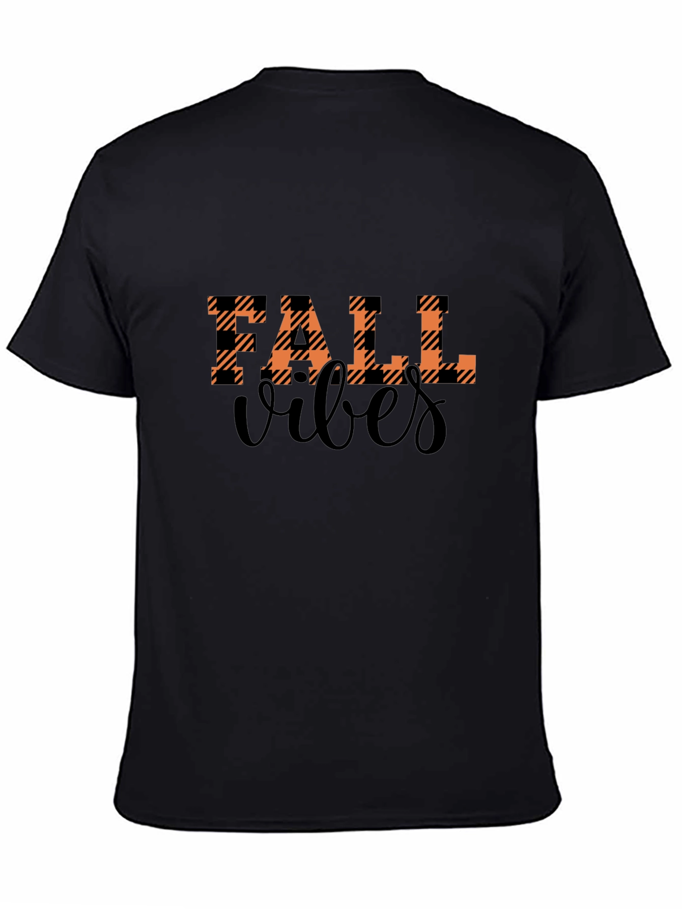 Fall Vibes Plaid Graphic Tee - Autumn Style