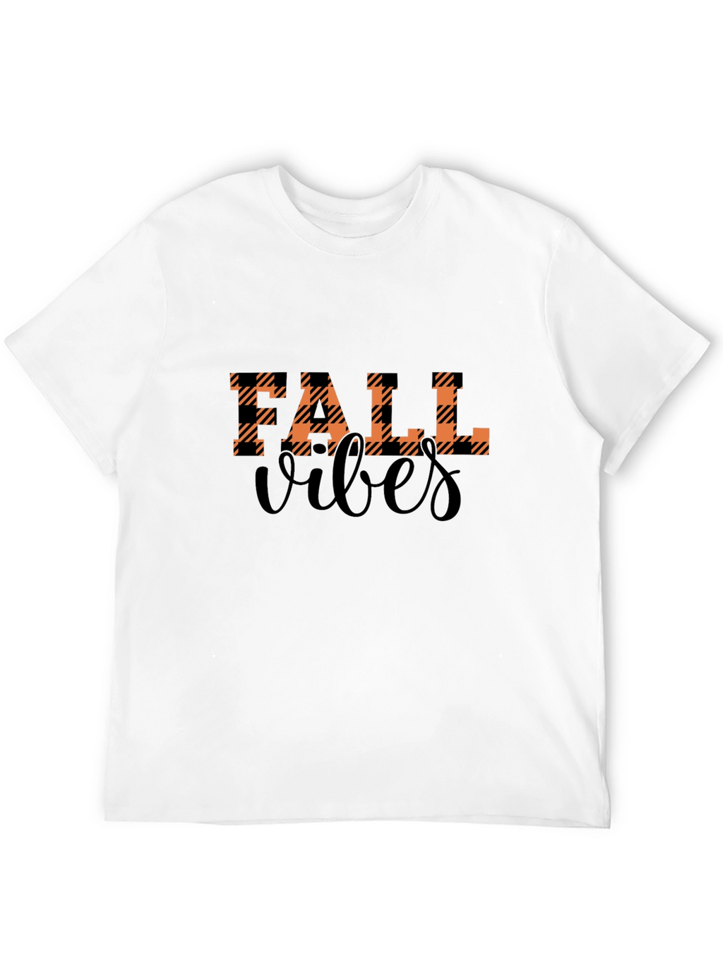 Fall Vibes Plaid Graphic Tee - Autumn Style
