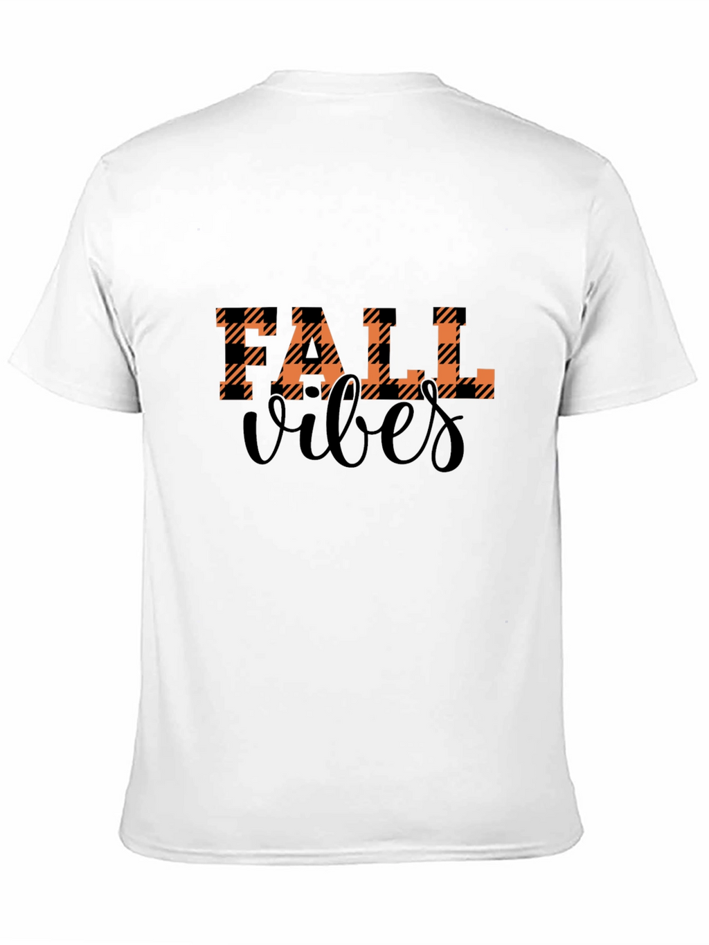 Fall Vibes Plaid Graphic Tee - Autumn Style