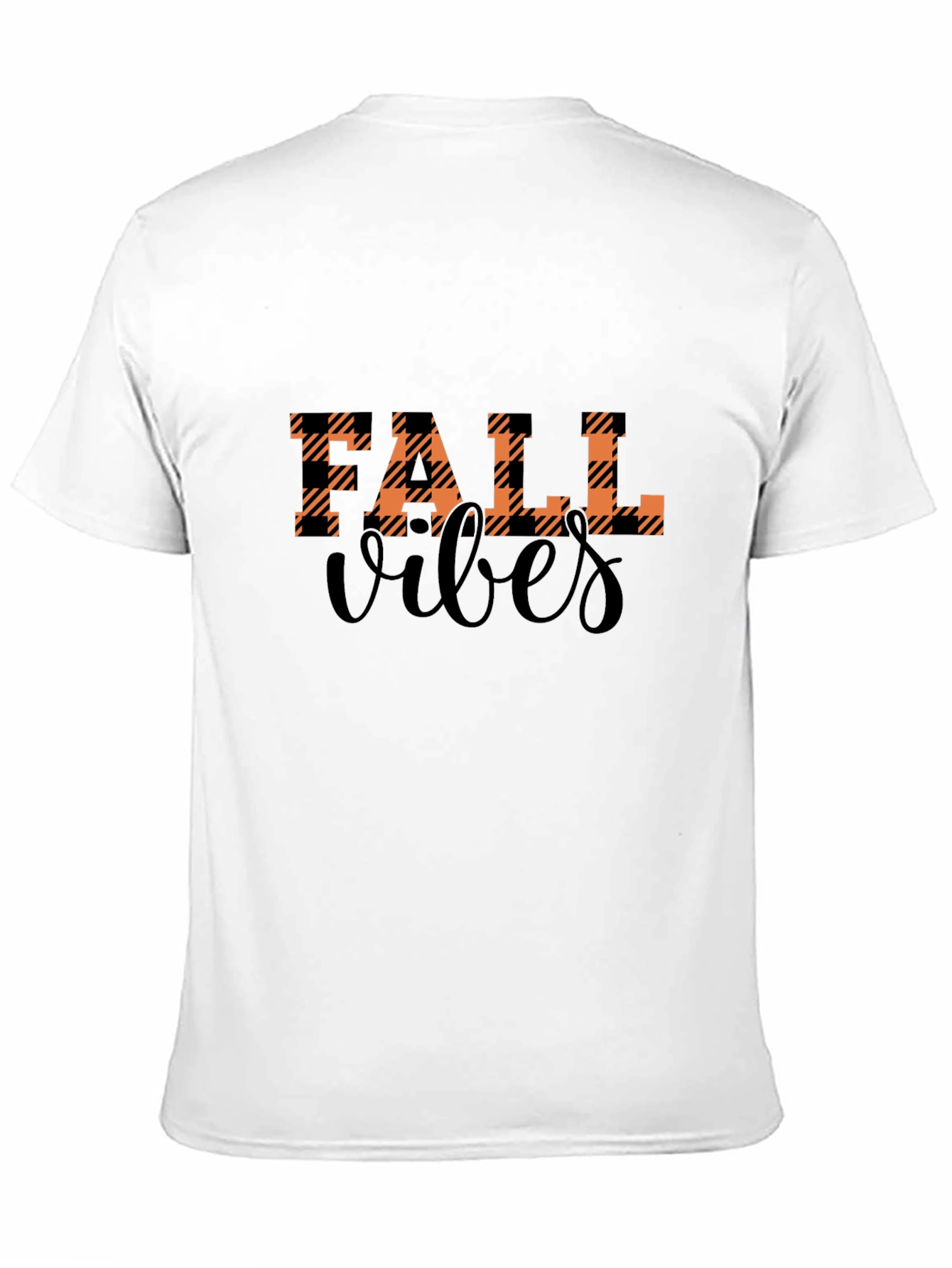 Fall Vibes Plaid Graphic Tee - Autumn Style