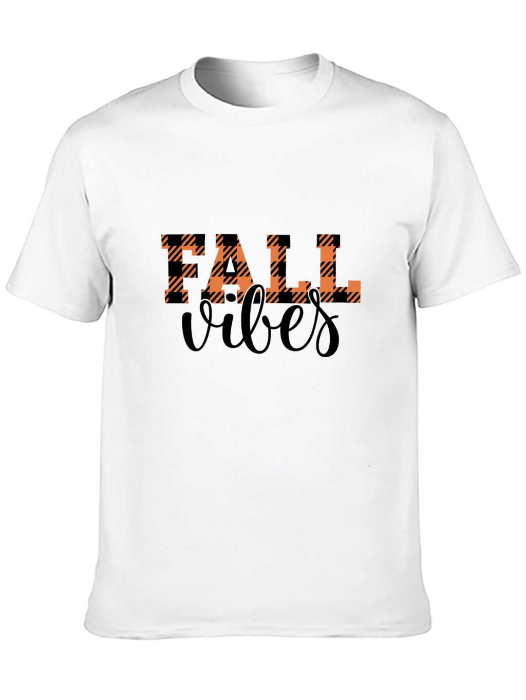 Fall Vibes Plaid Graphic Tee - Autumn Style