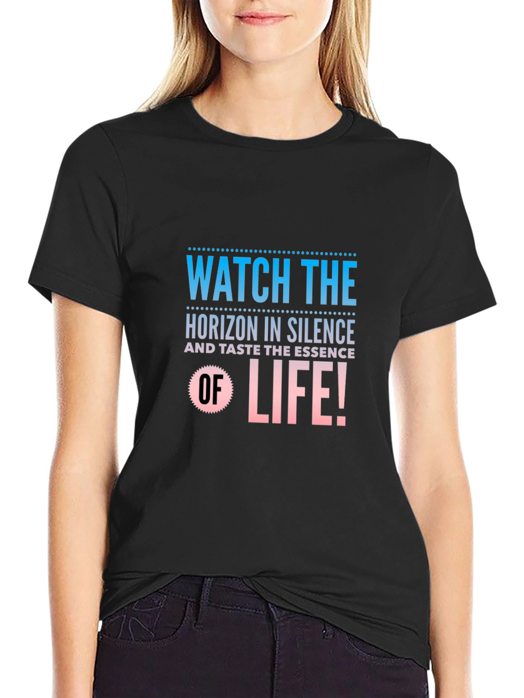 Watch the Horizon Black Graphic Tee