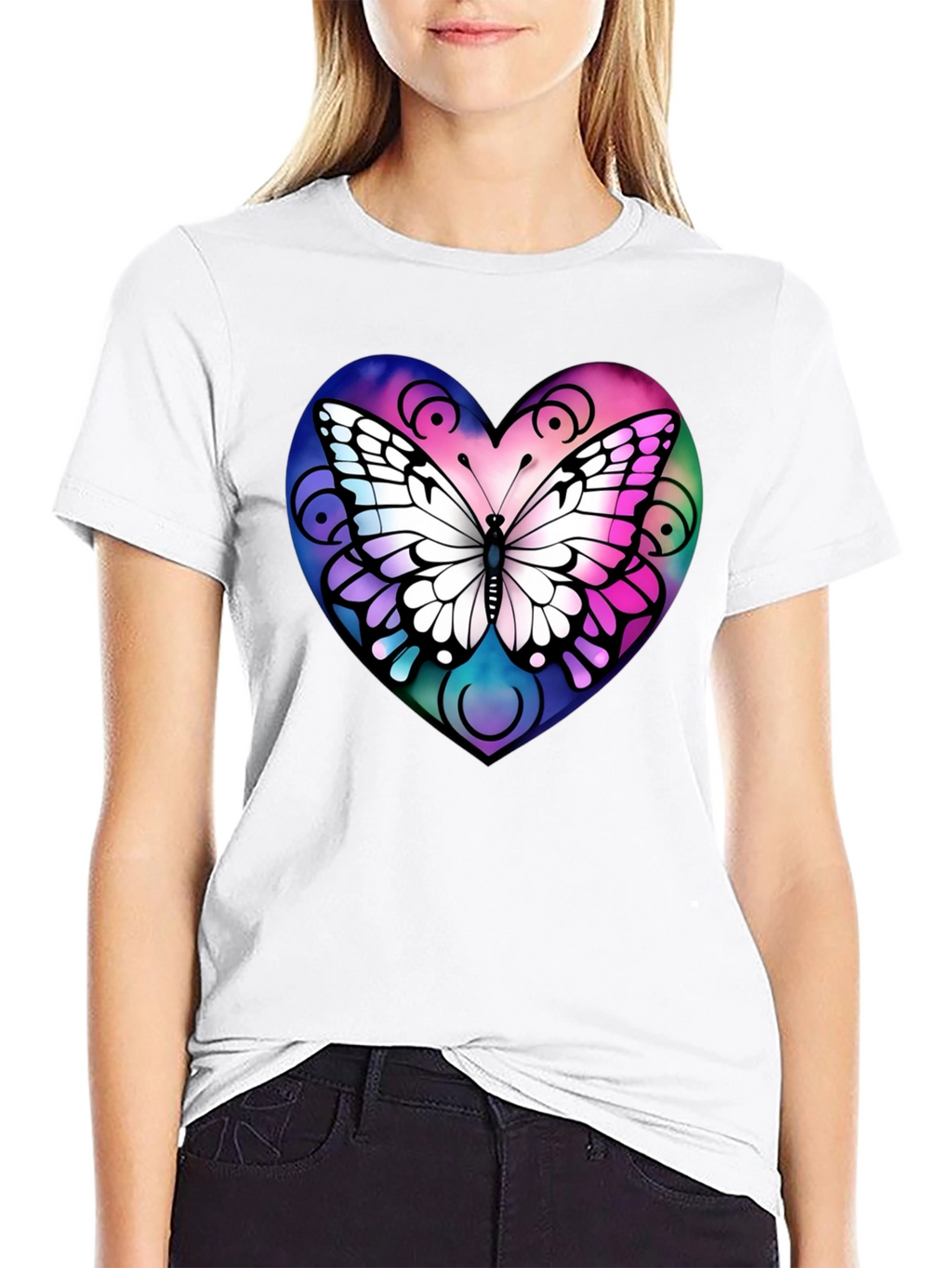 Butterfly Heart Graphic T-Shirt