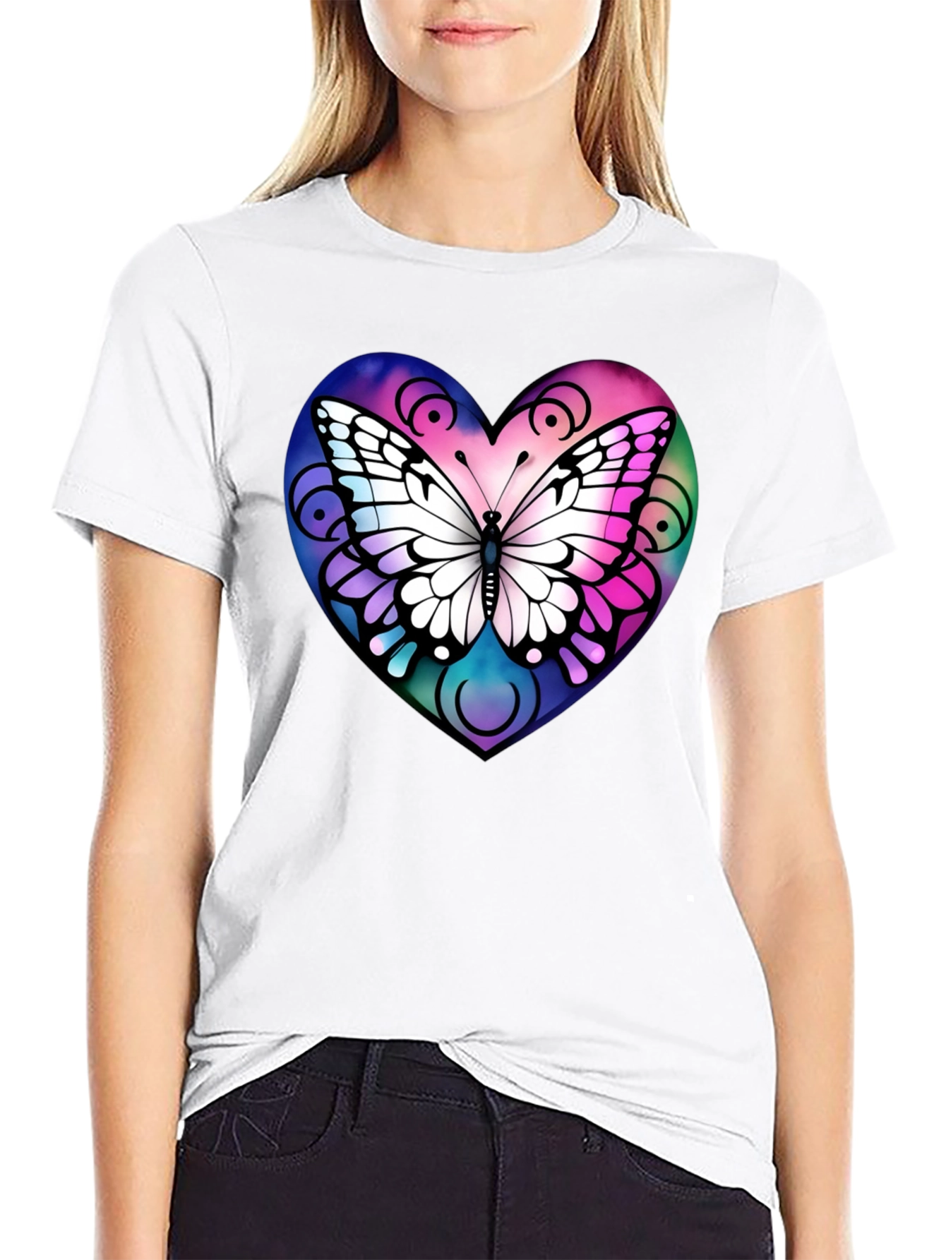 Butterfly Heart Graphic T-Shirt