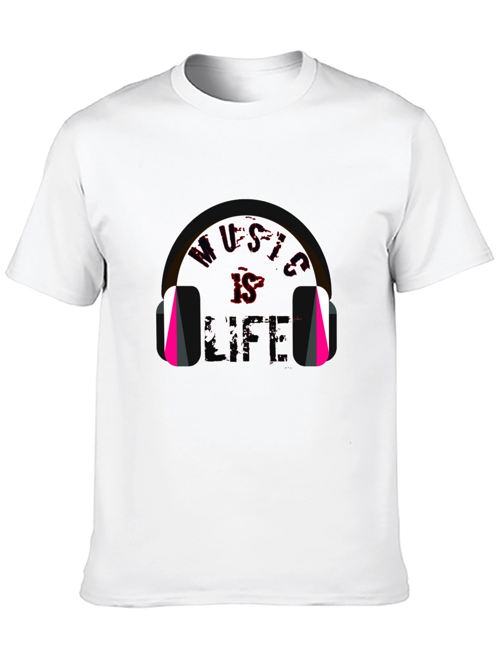 Music is Life Graphic Tee - Trendy Black T-Shirt