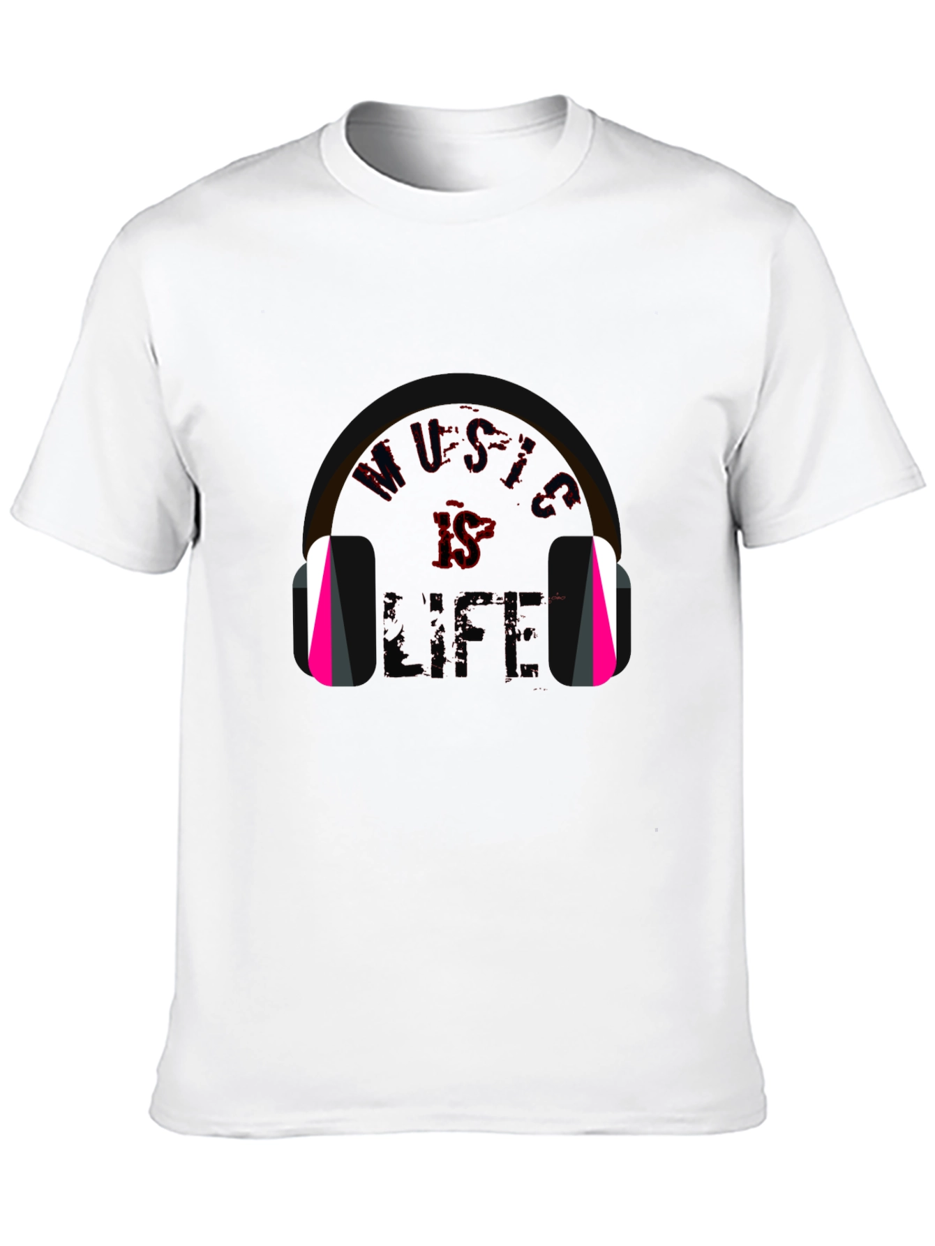 Music is Life Graphic Tee - Trendy Black T-Shirt