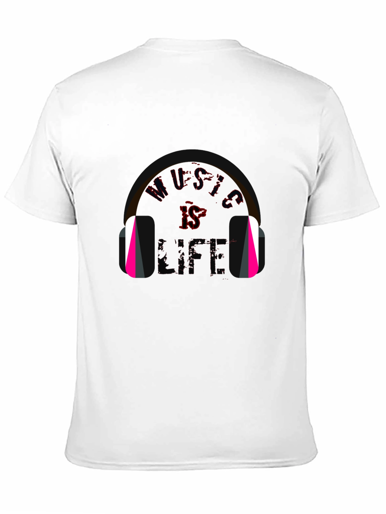 Music is Life Graphic Tee - Trendy Black T-Shirt