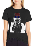 Uncle Sam Graphic Tee - Black Cotton T-Shirt