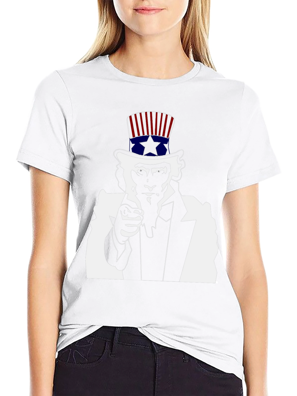 Uncle Sam Graphic Tee - Black Cotton T-Shirt