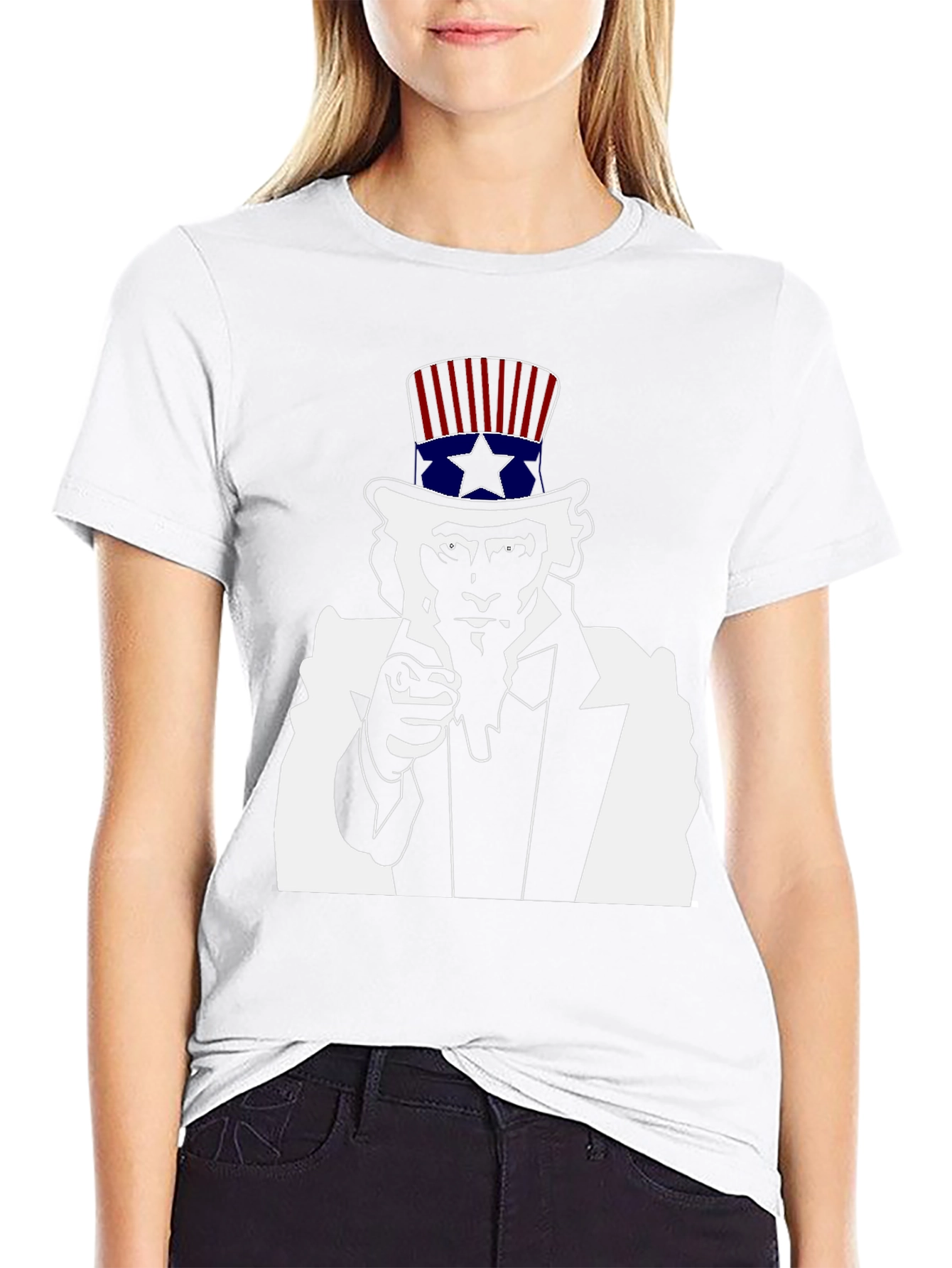 Uncle Sam Graphic Tee - Black Cotton T-Shirt