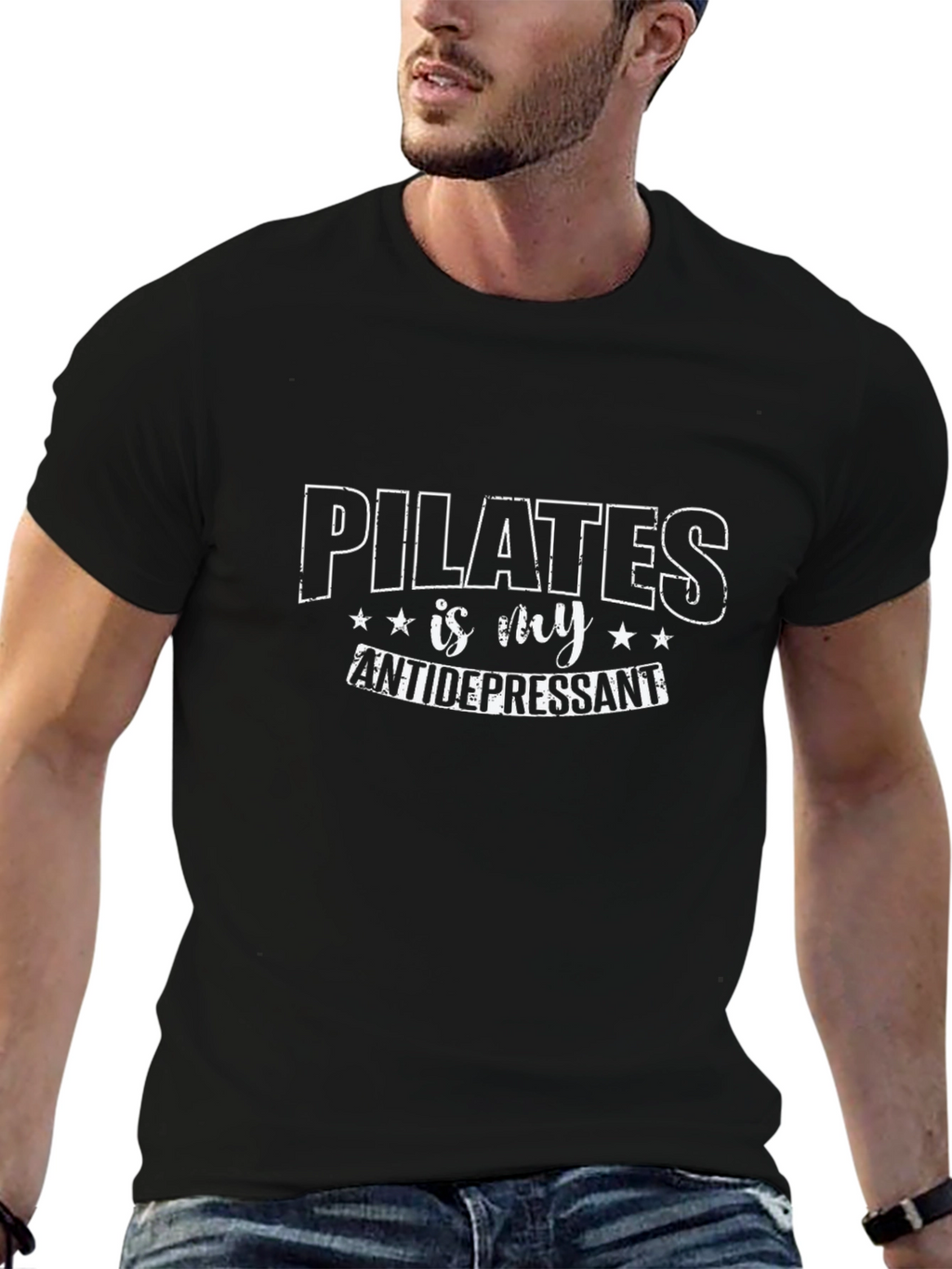 Pilates is My Antidepressant Black T-Shirt