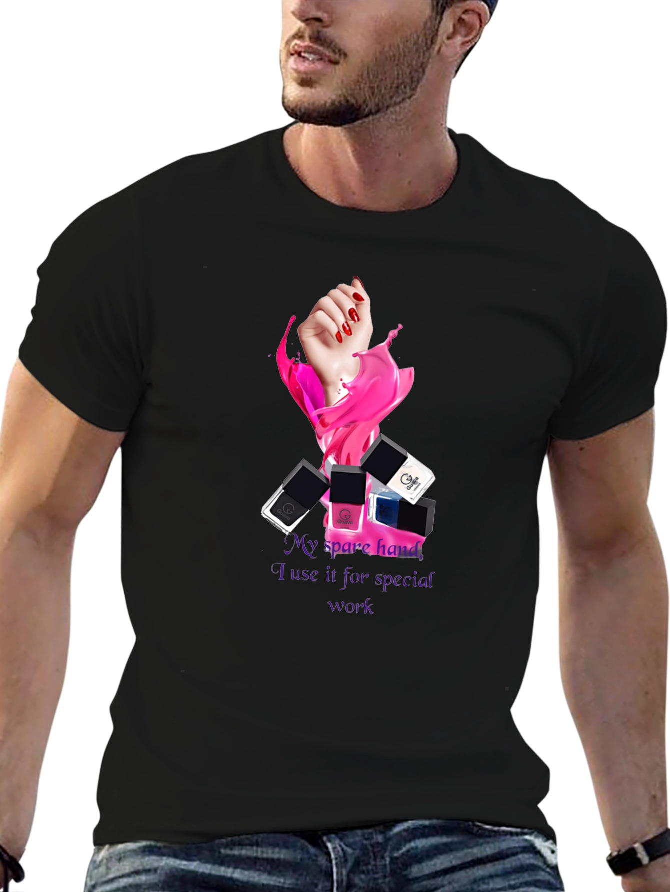 Spare Hand Nail Polish T-Shirt