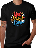 Live Laugh Love Graphic T-Shirt - Black