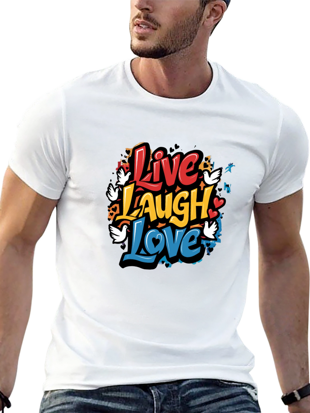 Live Laugh Love Graphic T-Shirt - Black