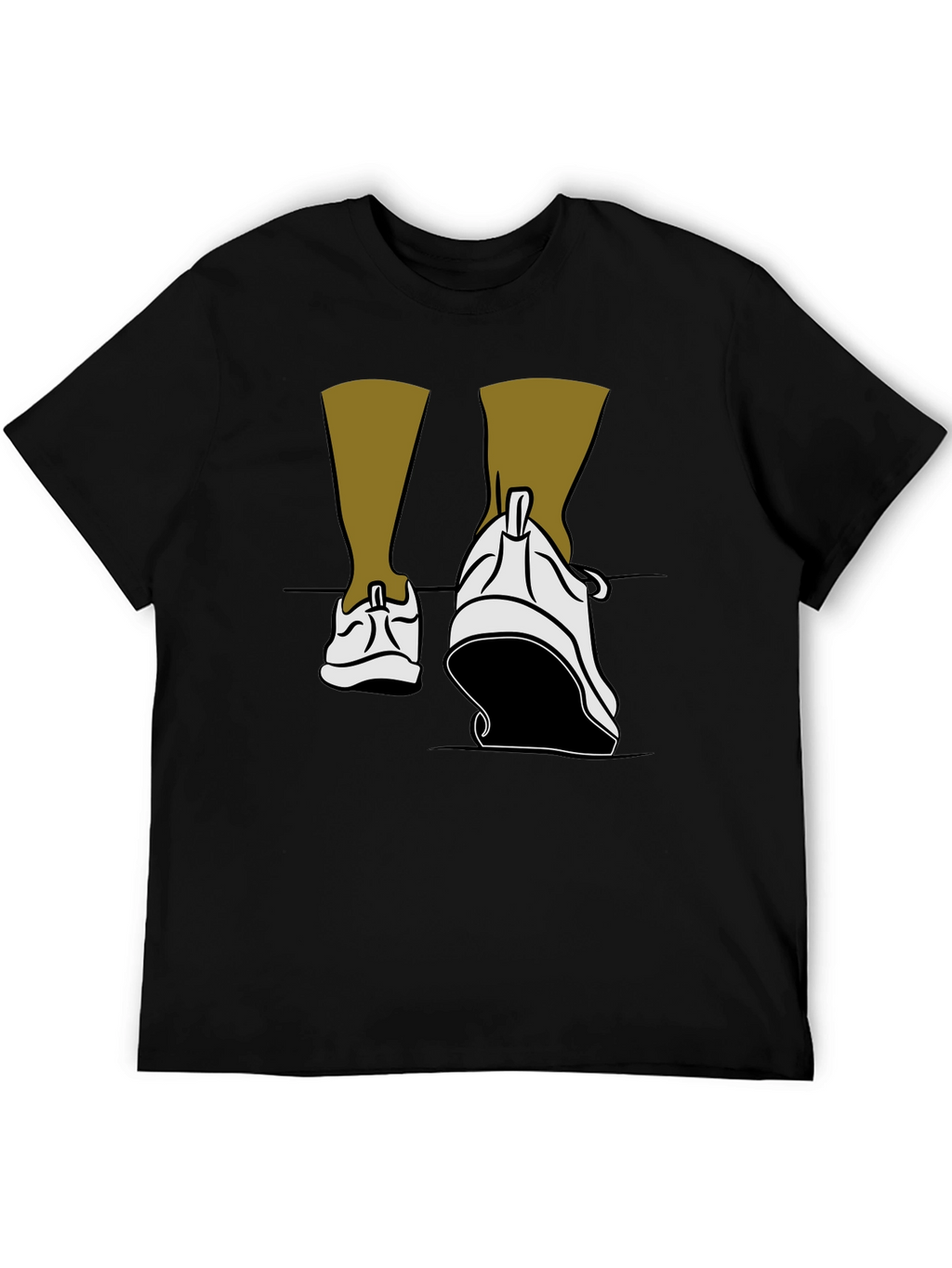 Walking Shoes Graphic Tee - Black Cotton Blend