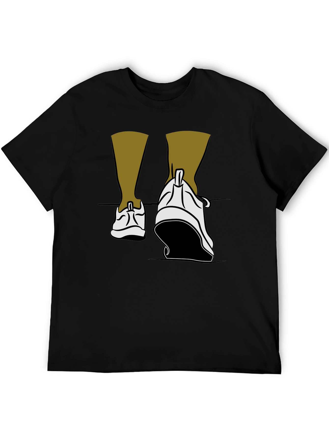 Walking Shoes Graphic Tee - Black Cotton Blend