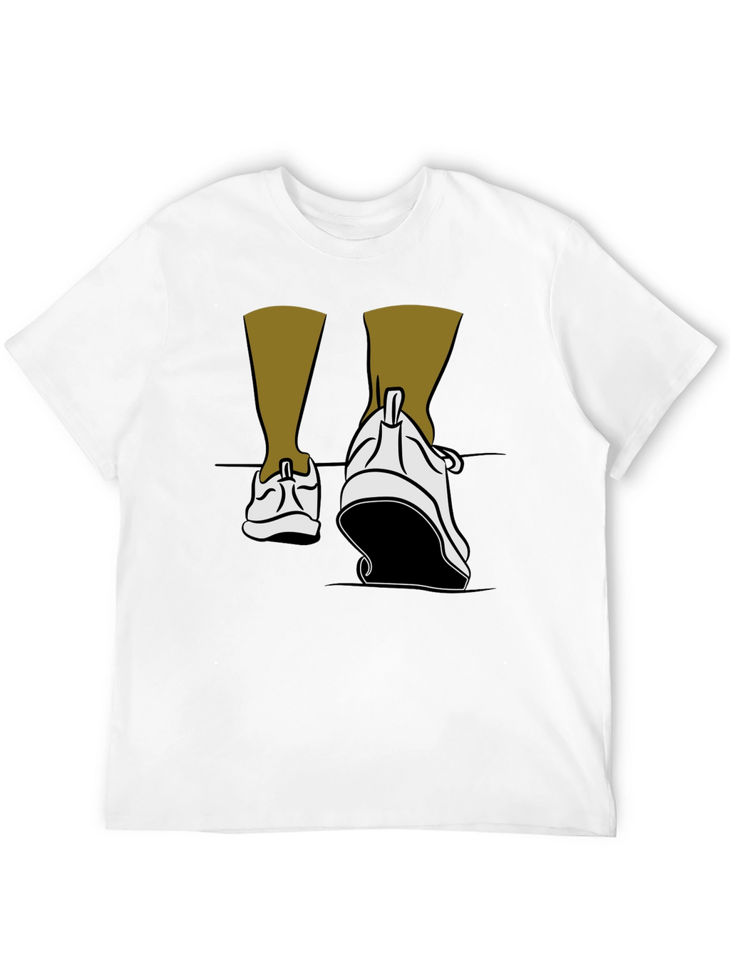 Walking Shoes Graphic Tee - Black Cotton Blend