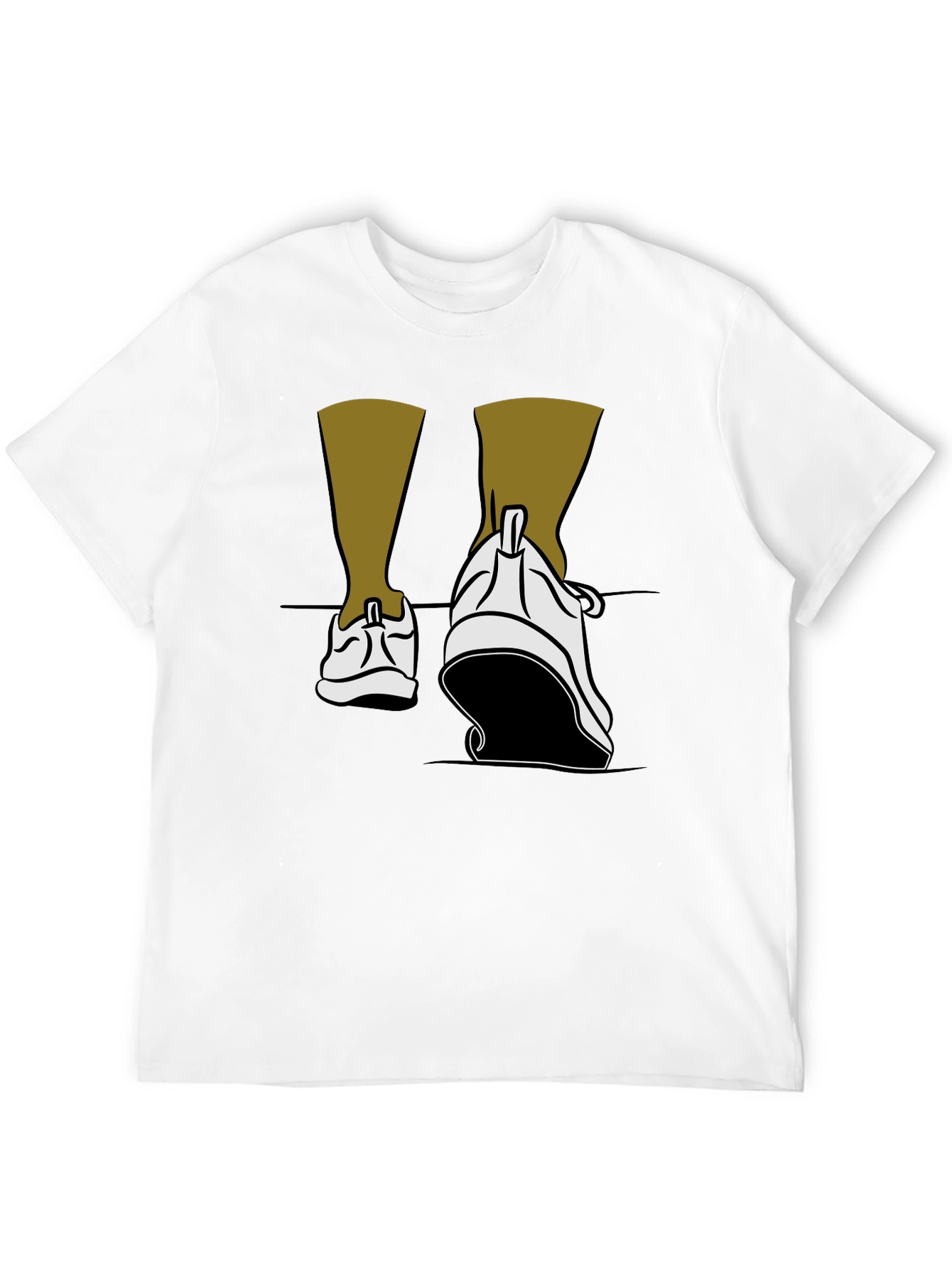 Walking Shoes Graphic Tee - Black Cotton Blend