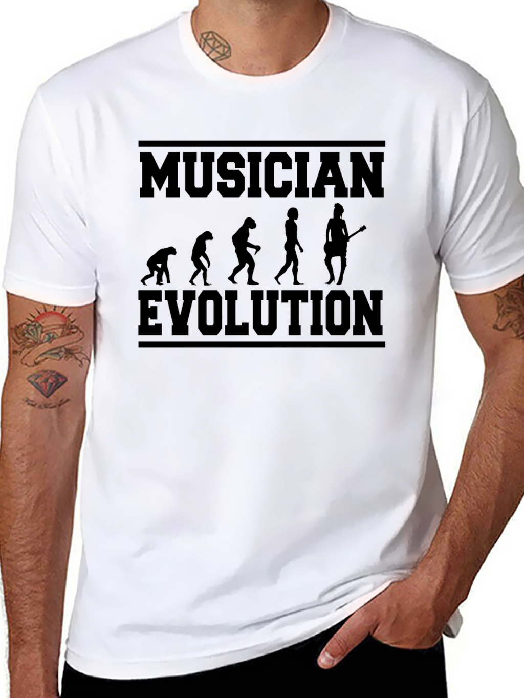Musician Evolution Graphic Tee - Black