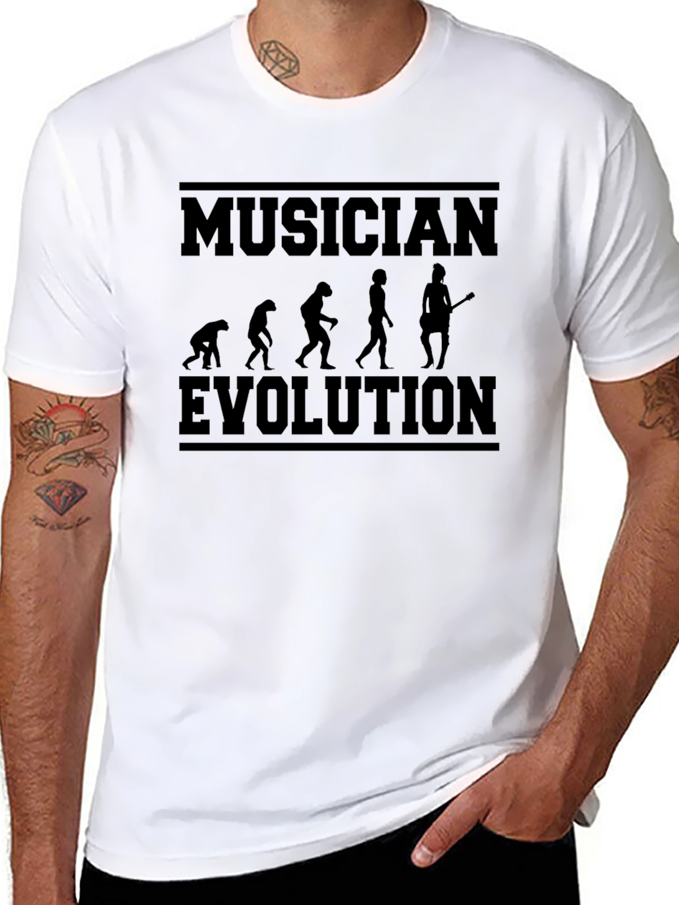 Musician Evolution Graphic Tee - Black