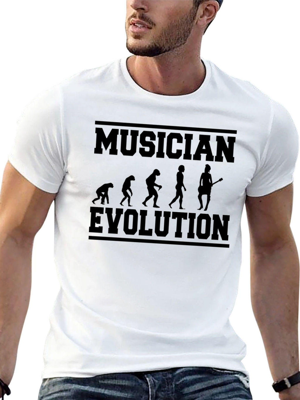 Musician Evolution Graphic Tee - Black