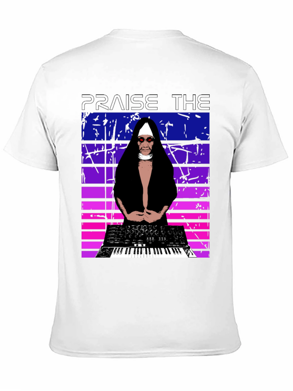 Praise The Synth T-Shirt - Nun DJ Graphic Tee
