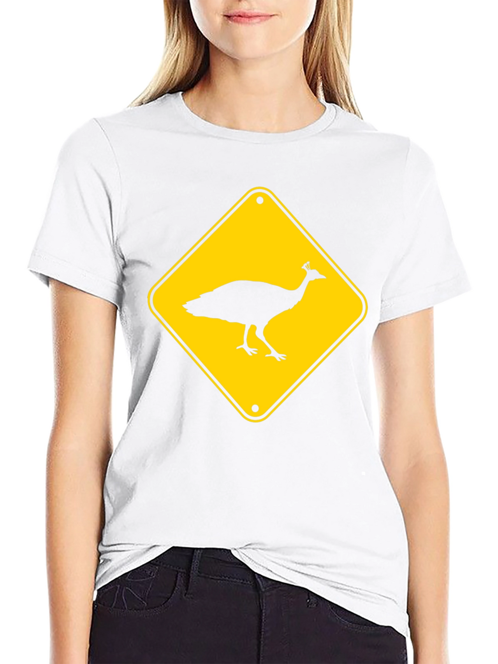 Peacock Crossing T-Shirt - Novelty Tee
